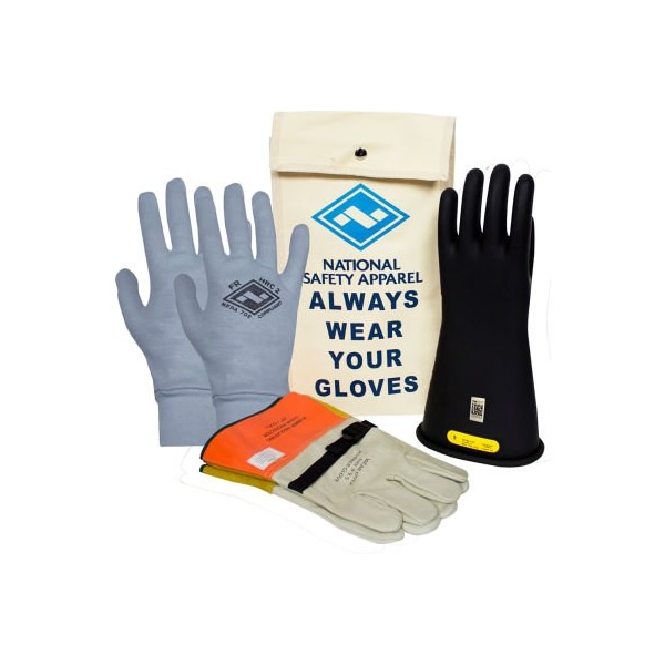 ArcGuard Class 2 Rubber Voltage Glove Premium Kit, Black, Size 11, KITGC2B11AG